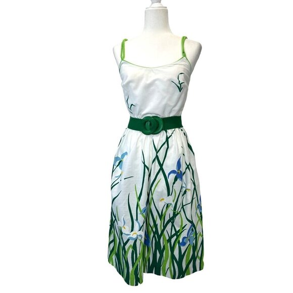 Jenni Vintage Sun Dress 60s 70s MCM Mod Retro Floral Size SMALL Belted - Picture 1 of 11
